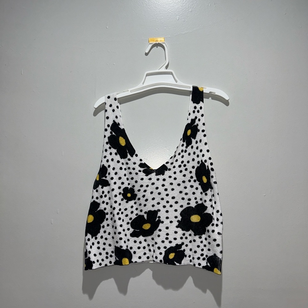 Urban Outfitters Black and White Crop Tank Top